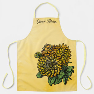 Gelbe Dahlien Floralschürze Schürze