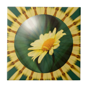 Gelbe Daisy Abstrakte Kunstgalerie Fliese
