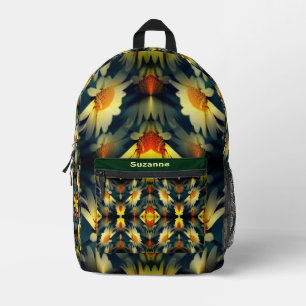 Gelbe Daisy-Blume Abstrakt Personalisiert Bedruckter Rucksack