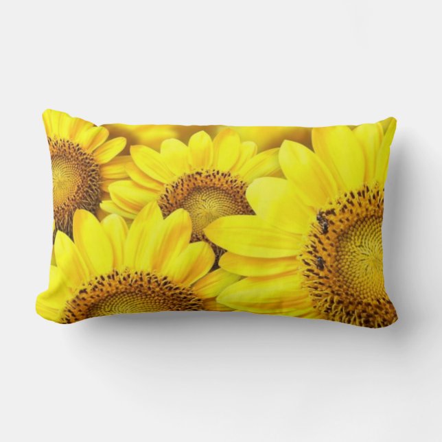 Gelbe Daisy Blume Design Schlafzimmer oder Couchki Lendenkissen (Vorderseite)