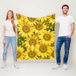 Gelbe Daisy-Blume Fleecedecke