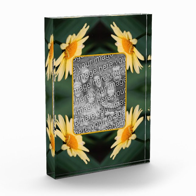 Gelbe Daisy-Blume Fotoblock (Links)