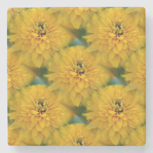 Gelbe Daisy Blume Naturkunst Muster Steinuntersetzer