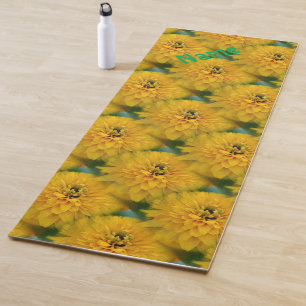 Gelbe Daisy-Blume Naturmuster Personalisiert Yogamatte