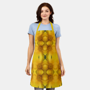 Gelbe Daisy-Blume-Petalen und Mittelmuster Schürze