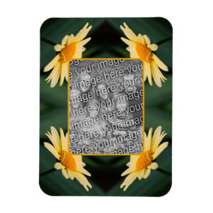 Gelbe Daisy-Blume-Rahmen hinzufügen Ihr Foto Magnet