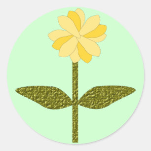 Gelbe Daisy-Blume Runder Aufkleber