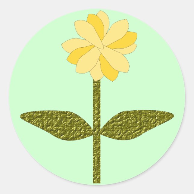 Gelbe Daisy-Blume Runder Aufkleber (Vorderseite)