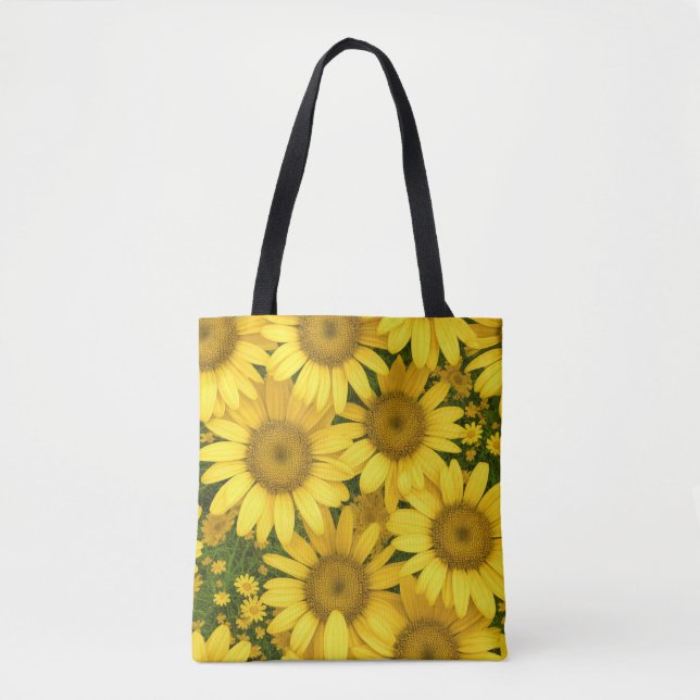 Gelbe Daisy-Blume Tasche (Vorderseite)