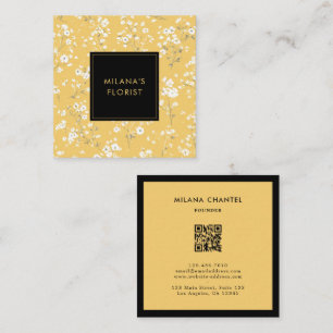 Gelbe Daisy Moderne Trendige Blume Florist Quadratische Visitenkarte
