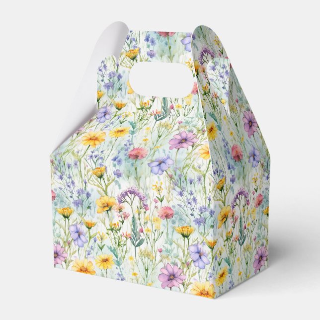 Gelbe Daisy-Wildblume Blumenmuster Geschenkschachtel (Vorderseite)