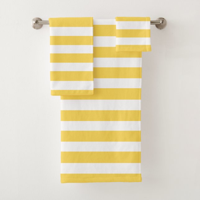 Gelbe Deckchair Streifen Badhandtuch Set (Insitu)