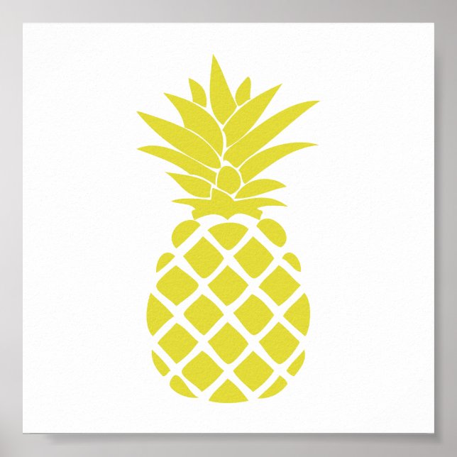 Gelbe dekorative Ananas-Form Poster (Vorne)