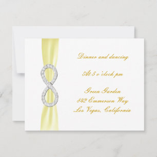 Gelbe Diamant-Unendlichkeit-Hochzeitsempfangskarte Einladung