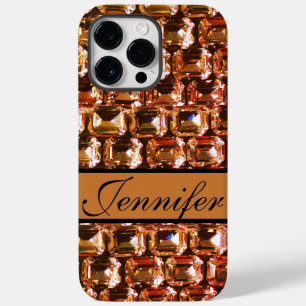 Gelbe Diamanten, orangefarbene Diamanten, Edelstei Case-Mate iPhone 14 Pro Max Hülle