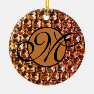 Gelbe Diamanten, orangefarbene Diamanten, Edelstei Keramik Ornament