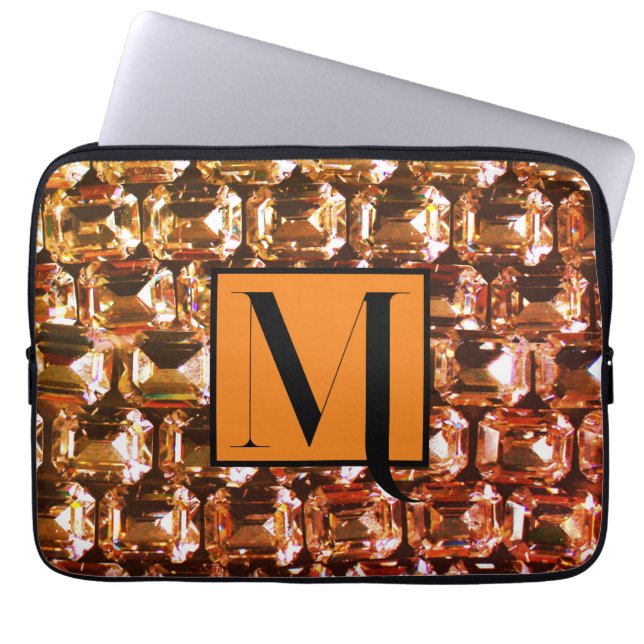 Gelbe Diamanten, orangefarbene Diamanten, Edelstei Laptopschutzhülle (Vorderseite)