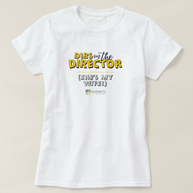 Gelbe Dibs auf dem Direktor T-Shirt (Design vorne)