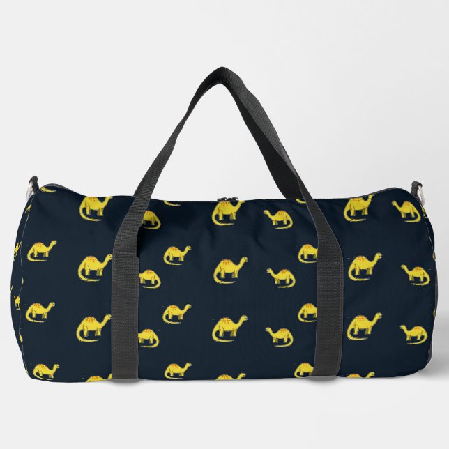 Gelbe Dinosaurier auf blau Duffle Bag (Vorderseite)