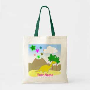 Gelbe Dinosaurier u. Stern Vulcano Taschen-Tasche Tragetasche