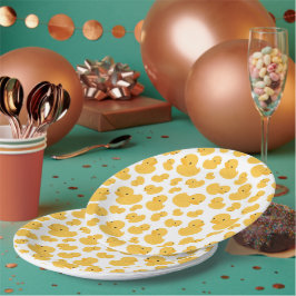 Gelbe Duckblase Bath Gemusterte Papierplatte Pappteller