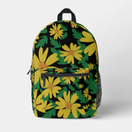 Gelbe dunkle Blume mit grünen Blätter Case-Mate Bedruckter Rucksack