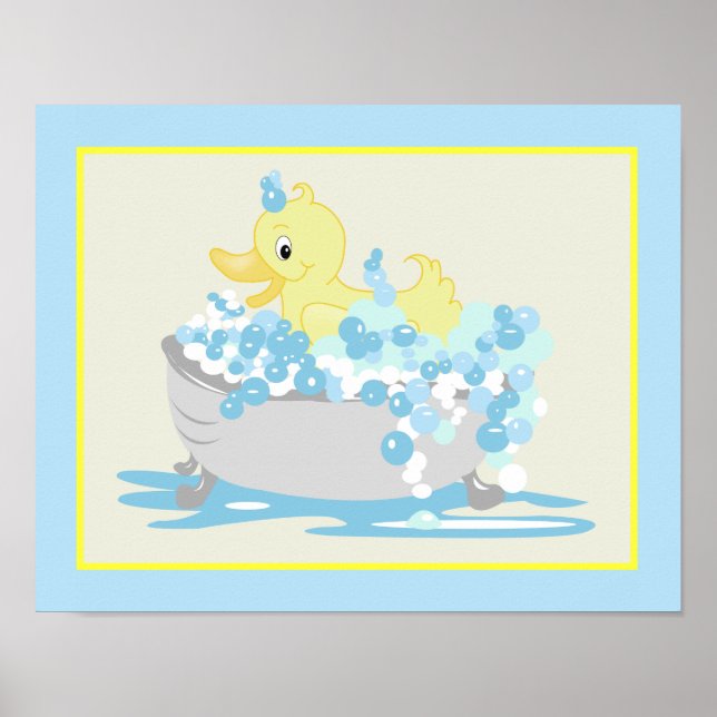 Gelbe Dusche in Tub Badezimmer Kunst Prinz Poster (Vorne)