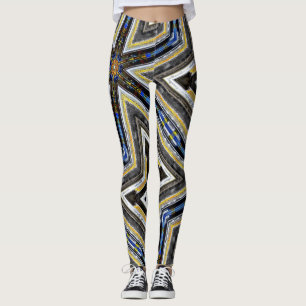 Gelbe Ecken alter und rustikaler Rahmen Dreiecke t Leggings