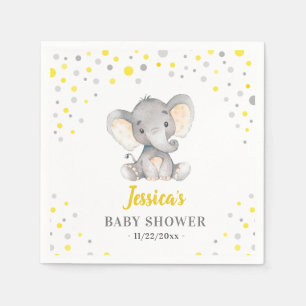 Gelbe Elefant Babydusche Kleines Erdnuss-Party Serviette