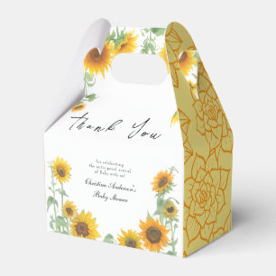 Gelbe Elegante Sonnenblume Sonnenblume Babydusche Geschenkschachtel