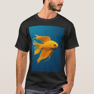 Gelbe Eleganz auf elektrischem Blau T-Shirt