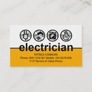 Gelbe elektrische Signatur Visitenkarte