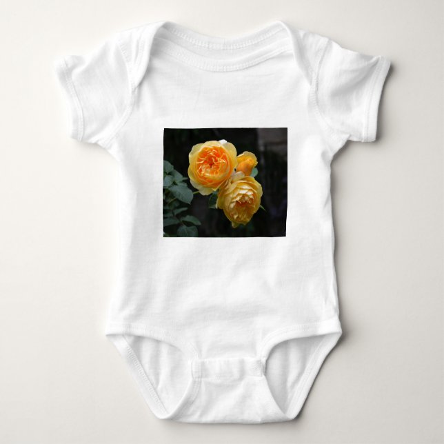 Gelbe Englische Rose Baby Strampler (Vorderseite)