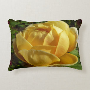 Gelbe Englische Rose Dekokissen