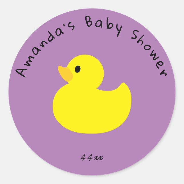 Gelbe Ente - Babydusche Runder Aufkleber (Vorderseite)