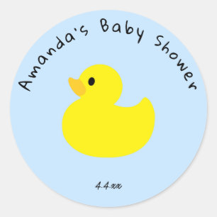 Gelbe Ente - Babyparty Runder Aufkleber