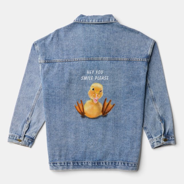 Gelbe Ente Denim Jacket - Benutzerdefinierter Text Jeansjacke (Rückseite)