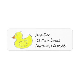 Gelbe Ente Duckling Rubber Ducky Duckie Labels