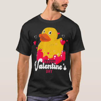 Gelbe Ente Herzblase Gummi Ente Valentines da T-Shirt