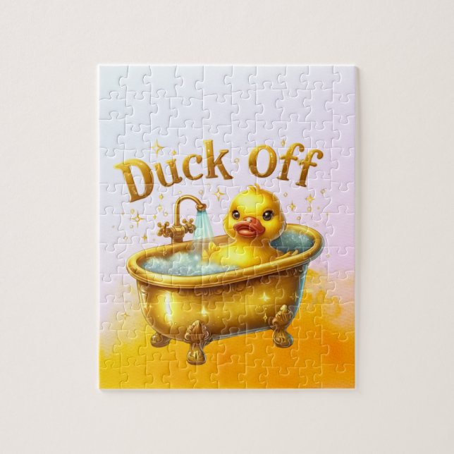 Gelbe Ente in der Badewanne (Vertikal)