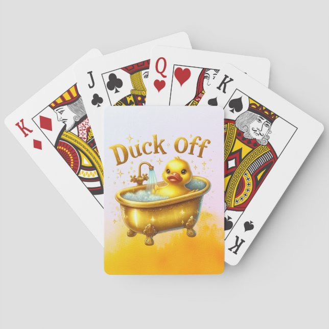 Gelbe Ente in der Badewanne Spielkarten (Rückseite)