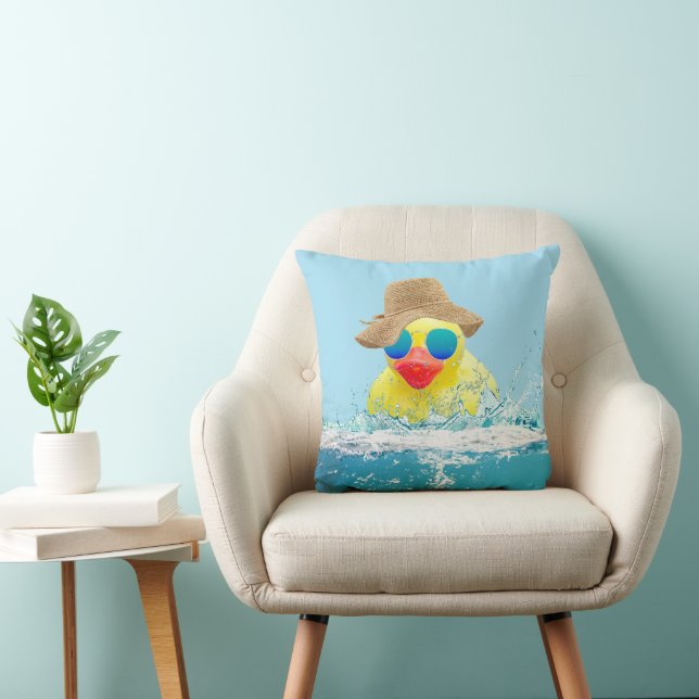Gelbe Ente mit Sonnenbrille im Wasser Kissen (Stuhl )
