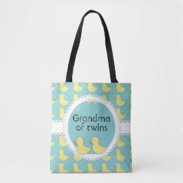 Gelbe Enten auf Aquamarinem Oma der Twins-Tasche Tasche