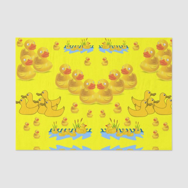 Gelbe Enten aus Zierpapier Seidenpapier (Vorderseite)