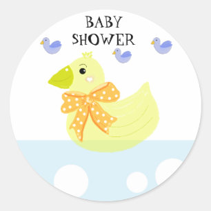 Gelbe Enten-Baby-Party Runder Aufkleber