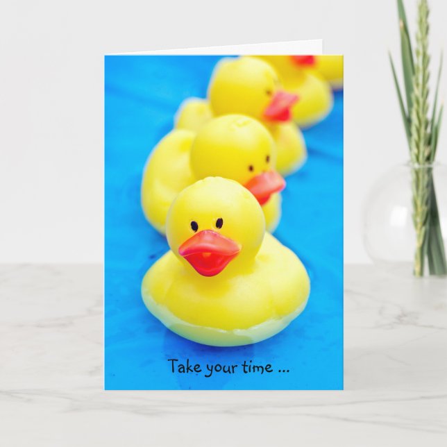 Gelbe Enten für schnelle Erholung Karte (Vorderseite)