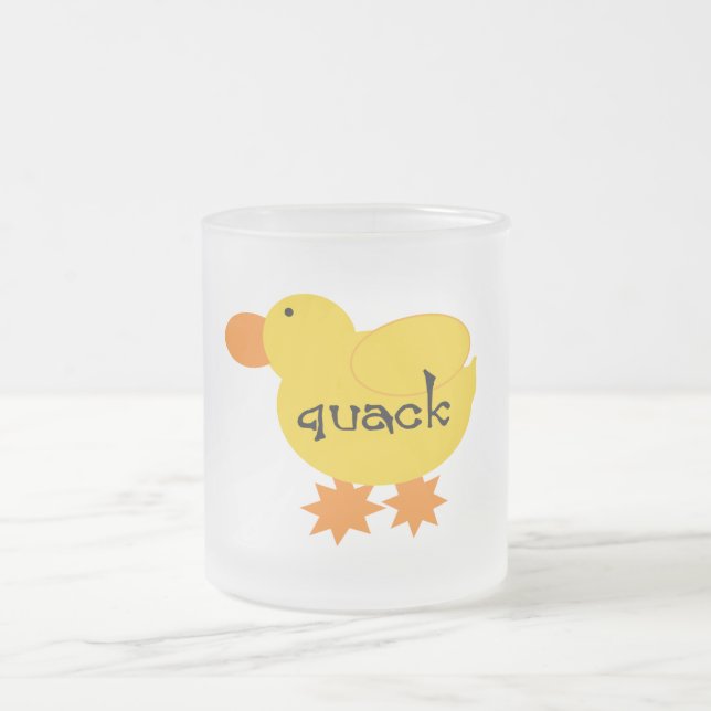 Gelbe Enten-Quaken-T-Shirts und Geschenke Mattglastasse (Mittel)