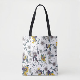 Gelbe Exotische Blüte weiß Tasche