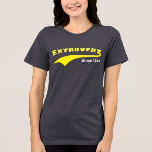 Gelbe extrovertierte Typografie Swoosh Benutzerdef Tri-Blend Shirt
