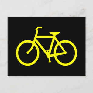 Gelbe Fahrrad Postkarte